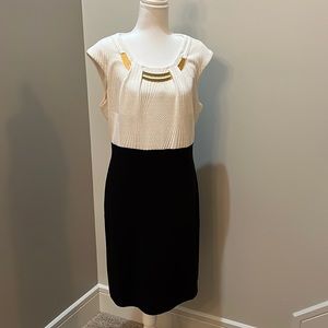 Frank Lyman Sleeveless Black and White Dress.